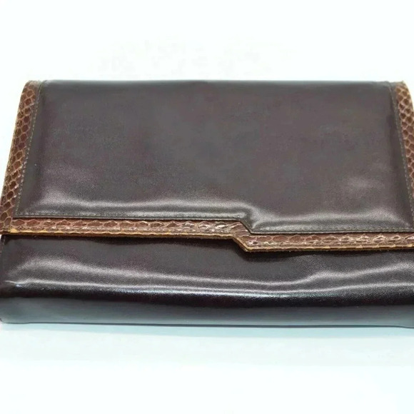 Jay Herbert Handbags - Jay Herbert Brown Leather Snake Animal Skin Print